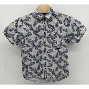 Indigo Star Hawaiian Shirt Men's Size L Cotton Relaxed Fit Floral Tropical Aloha